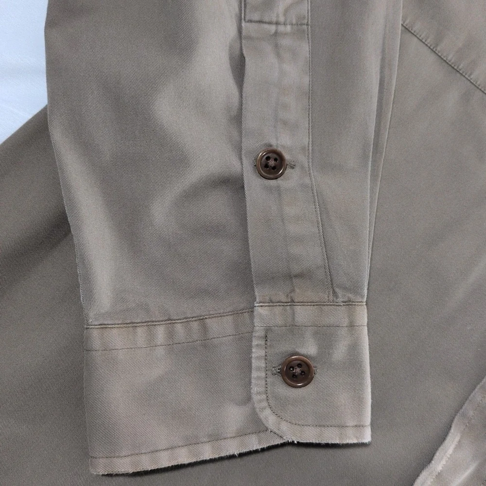 Vintage 90s Polo Ralph Lauren Long Sleeve Military Safari Shirt Brown Men's XL